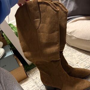 Brown Suede Cowboy Boots
